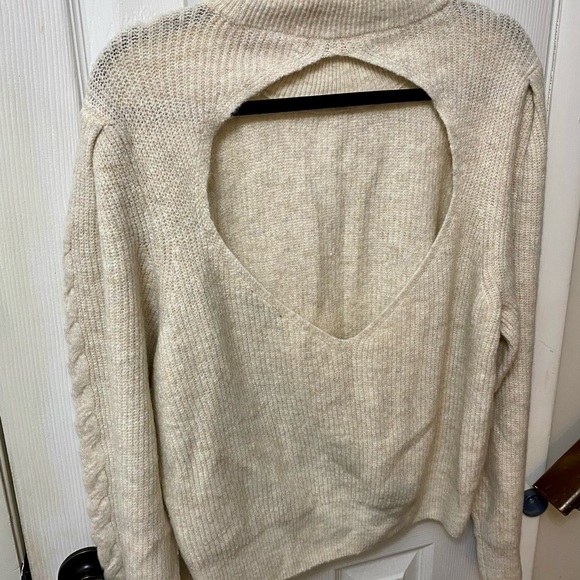 1. State Womens Open Back Knit Mock Turtleneck Sweater, XL - Picture 5 of 6